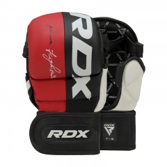 RDX Sports T6 Red MMA Fingerless Sparring Gloves (7oz)